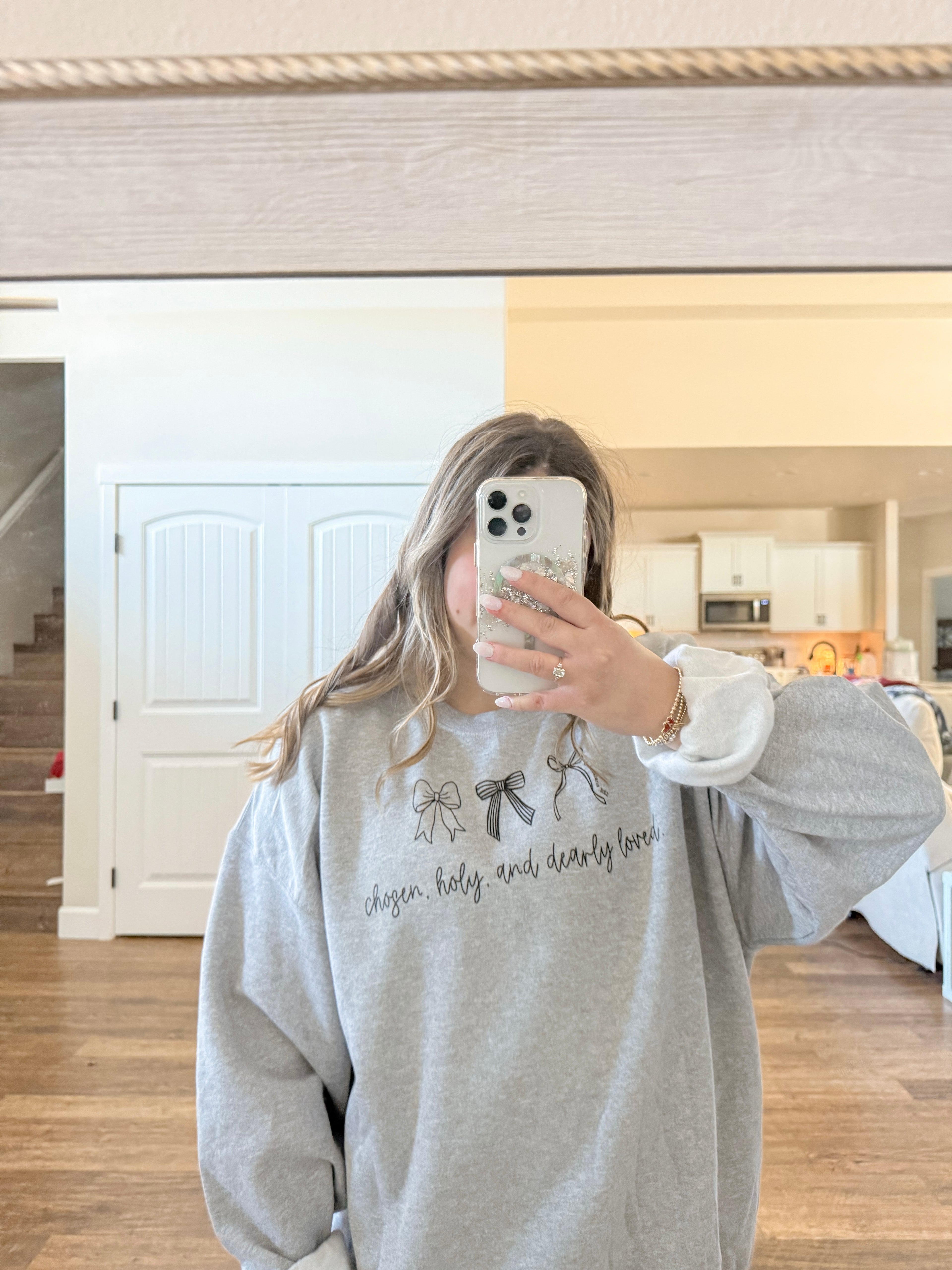 Chosen, holy, and loved crewneck
